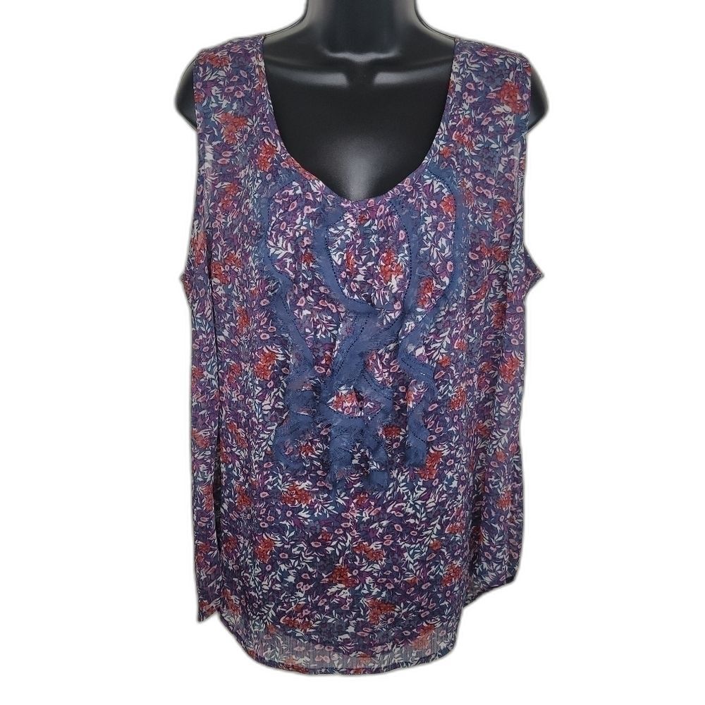 Avenue Parisian belle collection chiffon ruffle front tank top 18/20